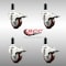 Service Caster 3 Inch 316SS Maroon Poly Swivel 1 Inch Expanding Stem Caster Set Lock Brake SCC-SS316TTLEX20S314-PPUB-MRN-1-4 - alternate 3
